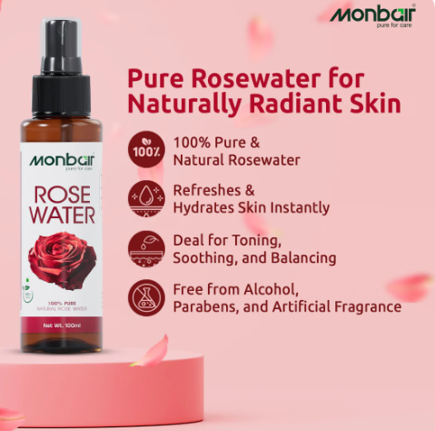 MONBAIR 100% Natural Rose Water 100ml