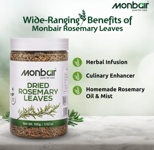 Monbair 100% Natural Dried Rosemary Leaves, 100g