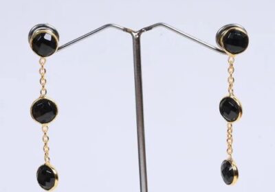 Bezel-Set-Natural-Semi-Precious-Gemstone-Earrings-Jewelry