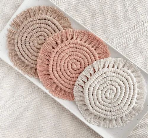 Macrame Coaster/ Natural