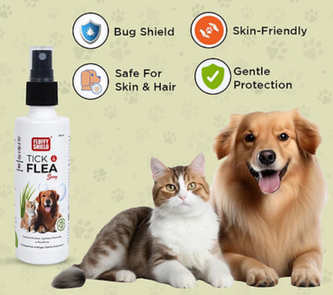 FluffyShield Tick & Flea Spray | Floral Fragrance | 100ml