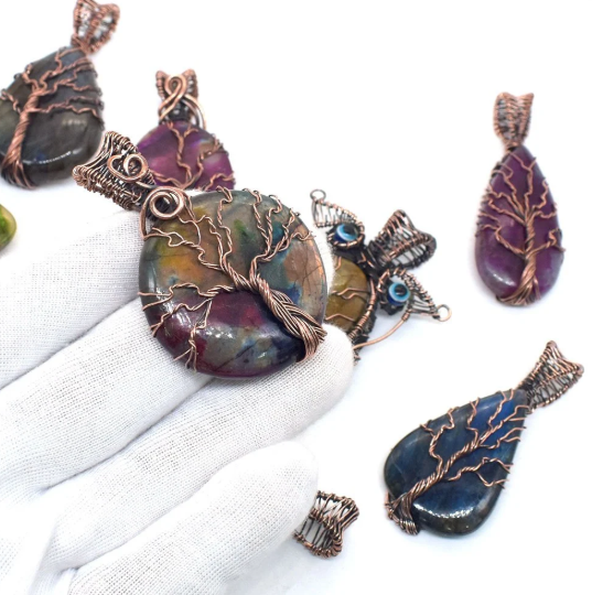 Copper Wire Wrapped Pendants