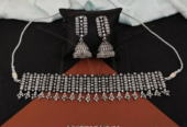 Oxidised Jewelry Choker Style Short Necklace Set