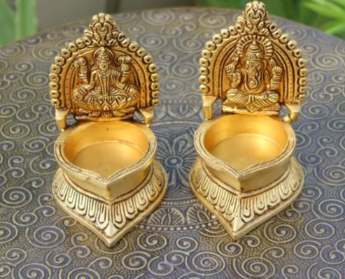 Brass Laxmi Ganesh Diya