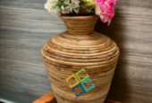 Cane or Rattan Natural Handmade Flower Vases
