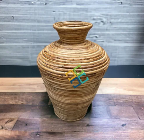 Cane or Rattan Natural Handmade Flower Vases
