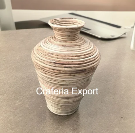 Cane or Rattan Natural Handmade Flower Vases