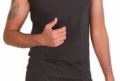 Black Men Polyester Sleeveless Sports LY Inner