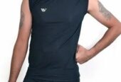 Black Men Polyester Sleeveless Sports LY Inner