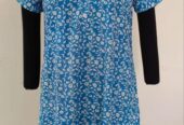 Blue Printed Cotton Nighty