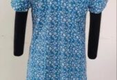 Blue Printed Cotton Nighty