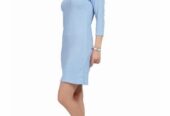 Blue Women Viscose Bodycon Short Dress