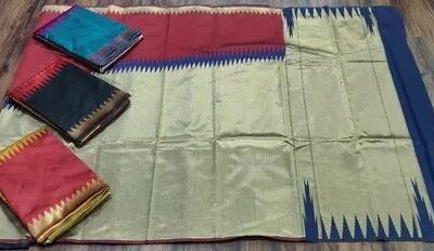 Chanderi-Silk-Jacquard-Saree-With-Zari-Border