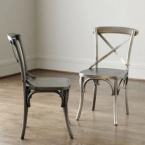 Cross Back Metal Chair