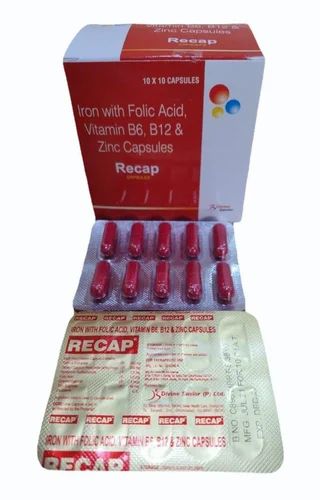 Iron With Folic Acid Vitamin B6 B12 And Zinc Capsules