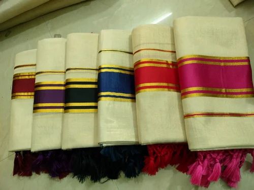 Kerala traditional kasavu fancy settu mundu