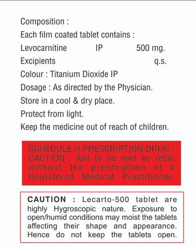 Levocarnitine Tablets USP 500mg