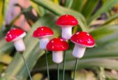 Mini Mushroom stake for Garden Decor