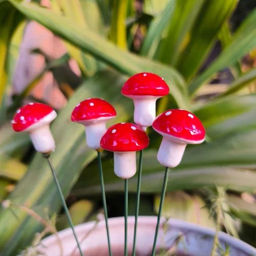 Mini Mushroom stake for Garden Decor