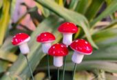 Mini Mushroom stake for Garden Decor