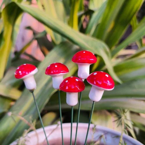Mini Mushroom stake for Garden Decor