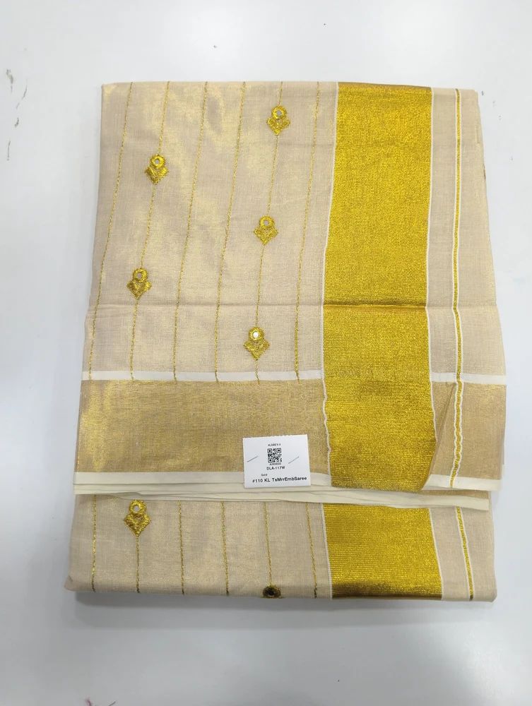 Mirror Work Kerala Tissue Saree