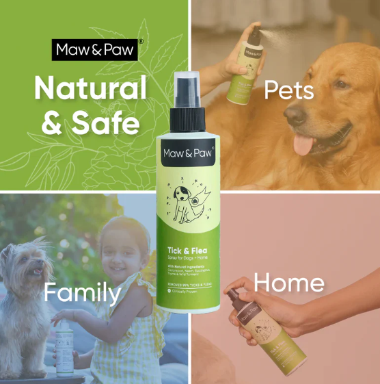 100% Natural Tick & Flea Spray For Dogs & Home-200 ML