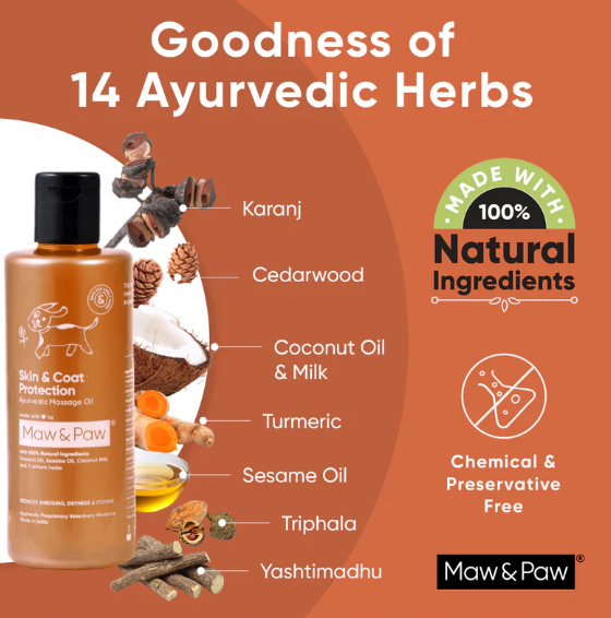 Skin & Coat Protection Ayurvedic Massage Oil-100 ML
