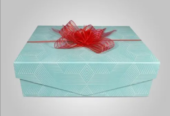 Blue Printed Hardboard Gift Box with a Magnetic Flap Lock