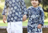 Blue And White Boys Dhoti Kurta