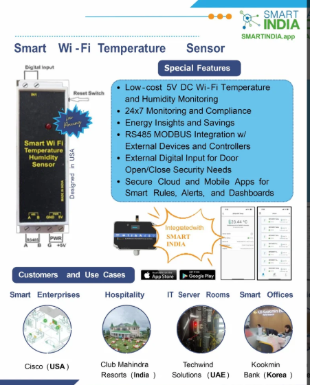 Smart Wifi Online Temperature and Humidity Sensor
