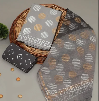 Cotton Kota Embroidery Dupatta Suit