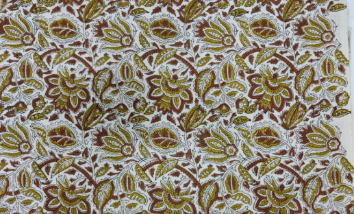 Bagru Print Hand Block Printed Fabric