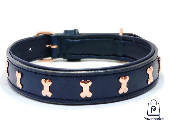Leather Collar-Blue