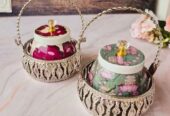 Metal Pichwai Jar China Basket
