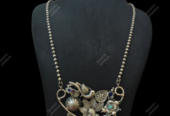 Silver Oxidised Statement Fusion Necklace Set