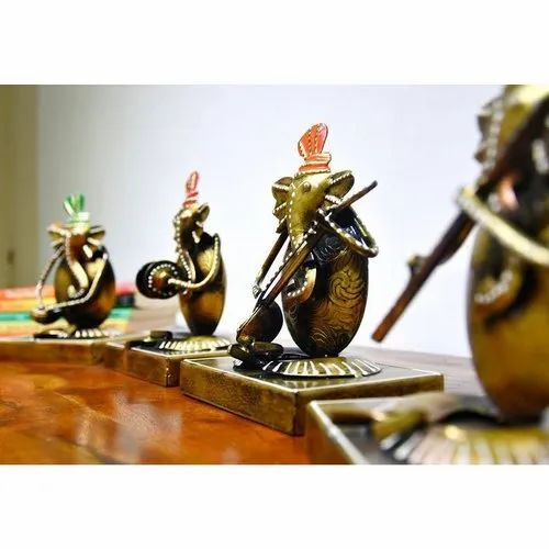 Set Of 5 Musician Ganesh Handicraft