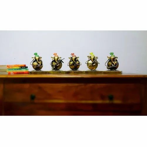 Set Of 5 Musician Ganesh Handicraft