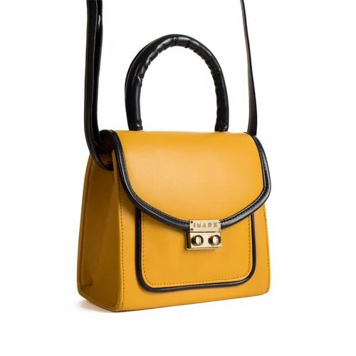 Classic Yellow Blue Handbag Perfect For Women & Girls