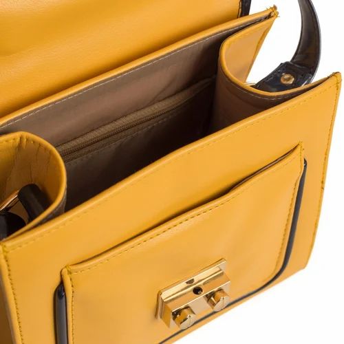 Classic Yellow Blue Handbag Perfect For Women & Girls