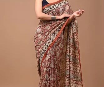 Hand-Block-Printed-Pure-Chanderi-Silk-Sarees-with-blouse-piece-1