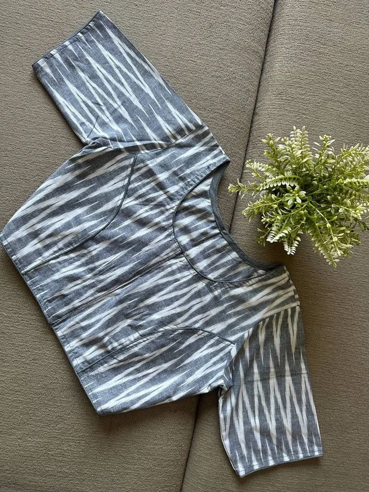 Ikkat Print Cotton Blouse