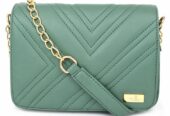 Olive Green Quilted Women Sling Bag