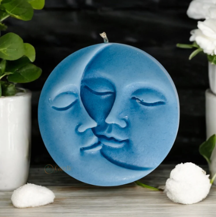 Decorative Sun Moon Round Candle For Festival Gift