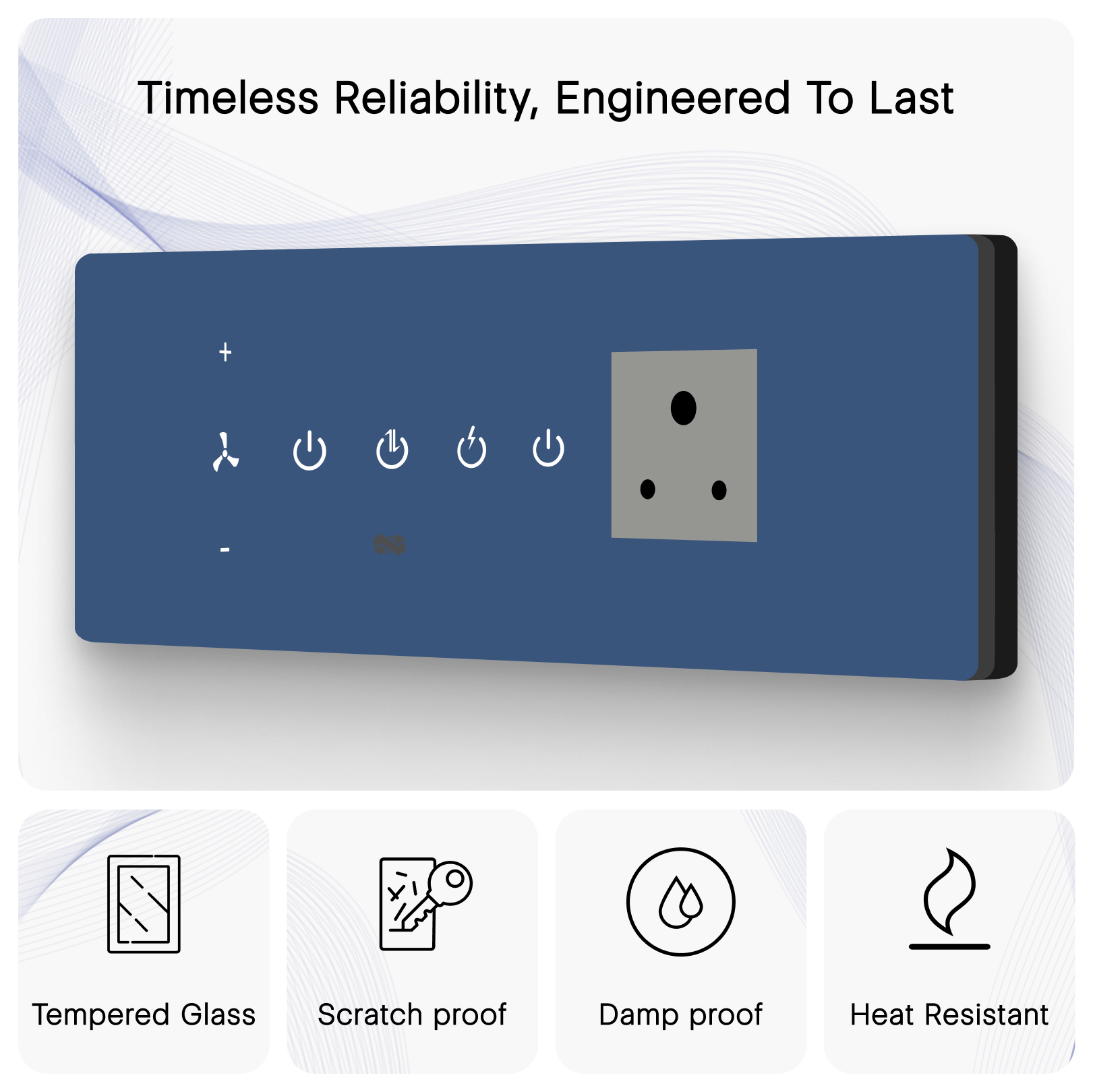 IOTICS Smart Wifi Switch Board: 3 x Switch, 1 Fan & 1 Smart Plug Module. Touch Control, Remote, App Control. Voice Control with Alexa & Assistant. Smart Touch Switch Board For Home Automation