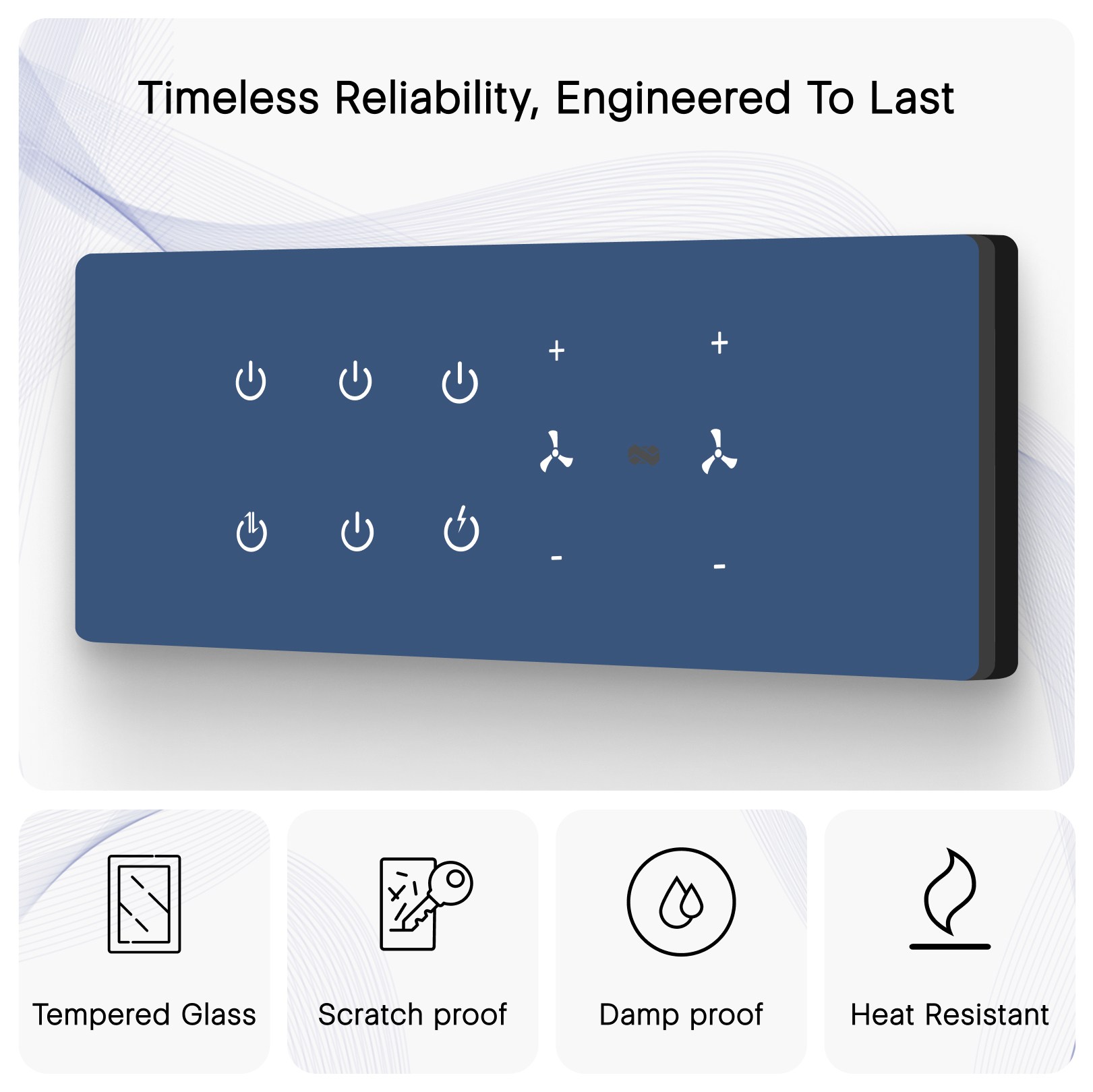 IOTICS Smart Wifi Switch Board: 6 Switches & 2 Fan Switches. Touch Control, Remote, App Control. Voice Control with Alexa & Assistant. Smart Touch Switch Board For Home Automation