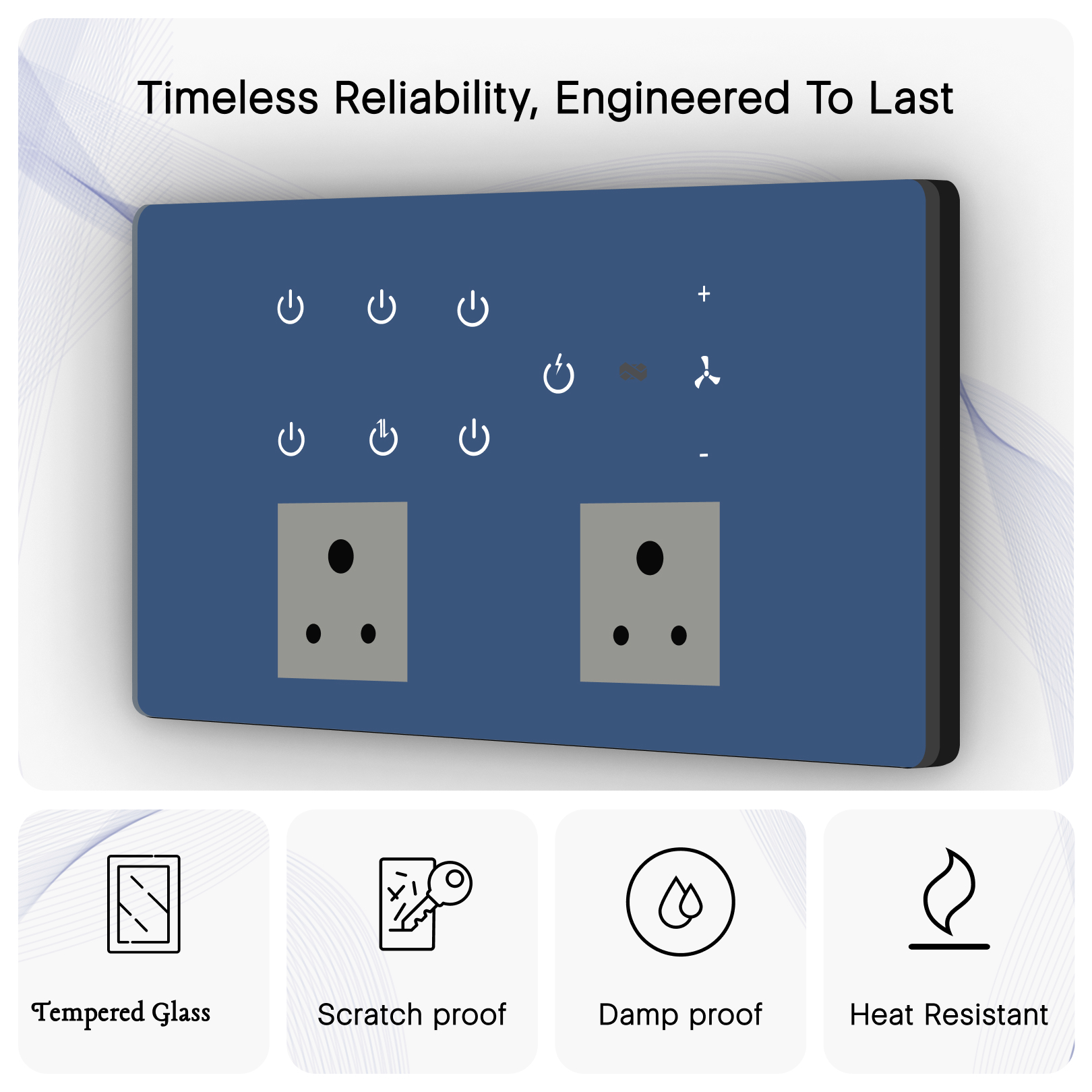 IOTICS Smart Wifi Switch Board: 7 x Switch, 1 Fan & 2 Smart Plug Module. Touch Control, Remote, App Control. Voice Control with Alexa & Assistant. Smart Touch Switch Board For Home Automation