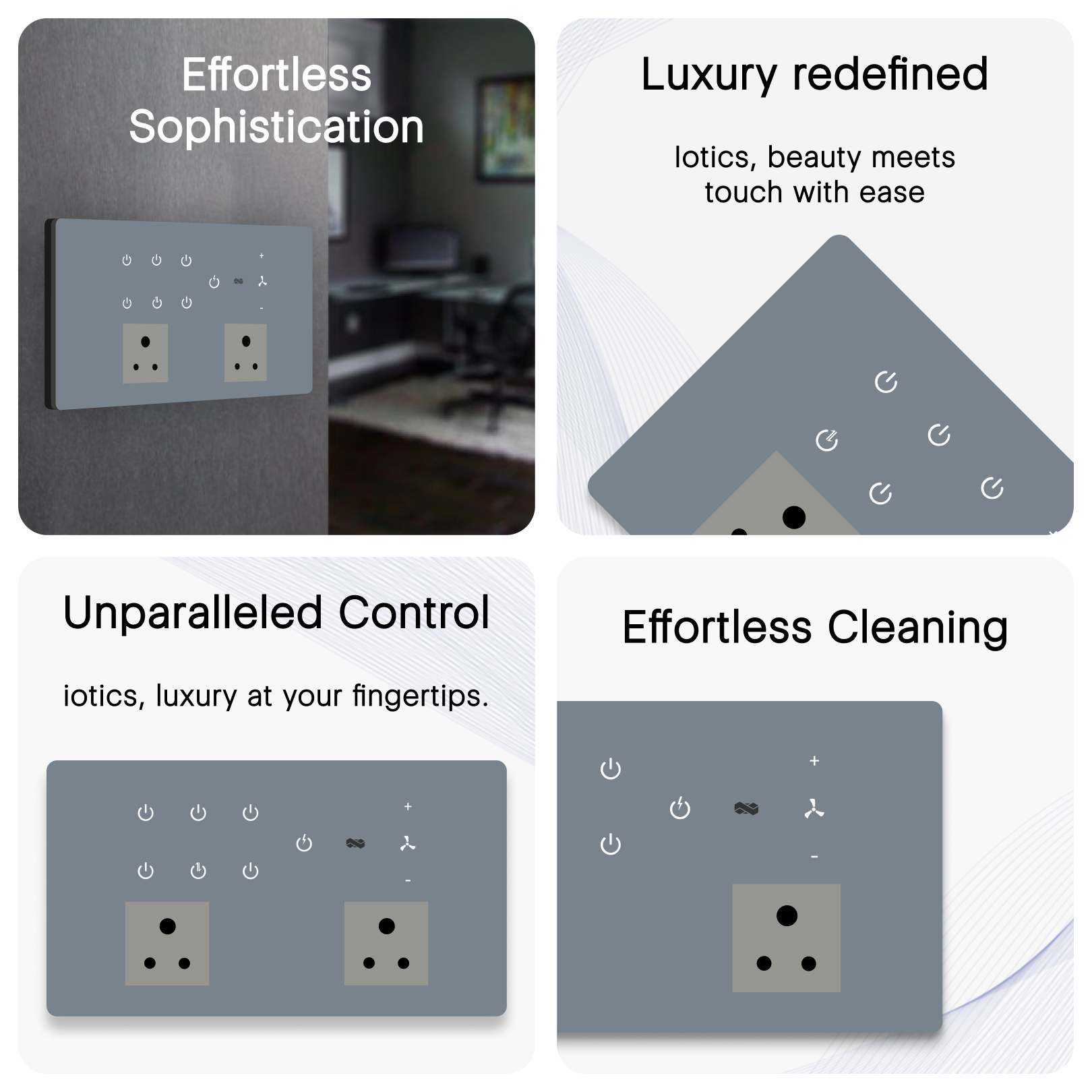 IOTICS Smart Wifi Switch Board: 7 x Switch, 1 Fan & 2 Smart Plug Module. Touch Control, Remote, App Control. Voice Control with Alexa & Assistant. Smart Touch Switch Board For Home Automation