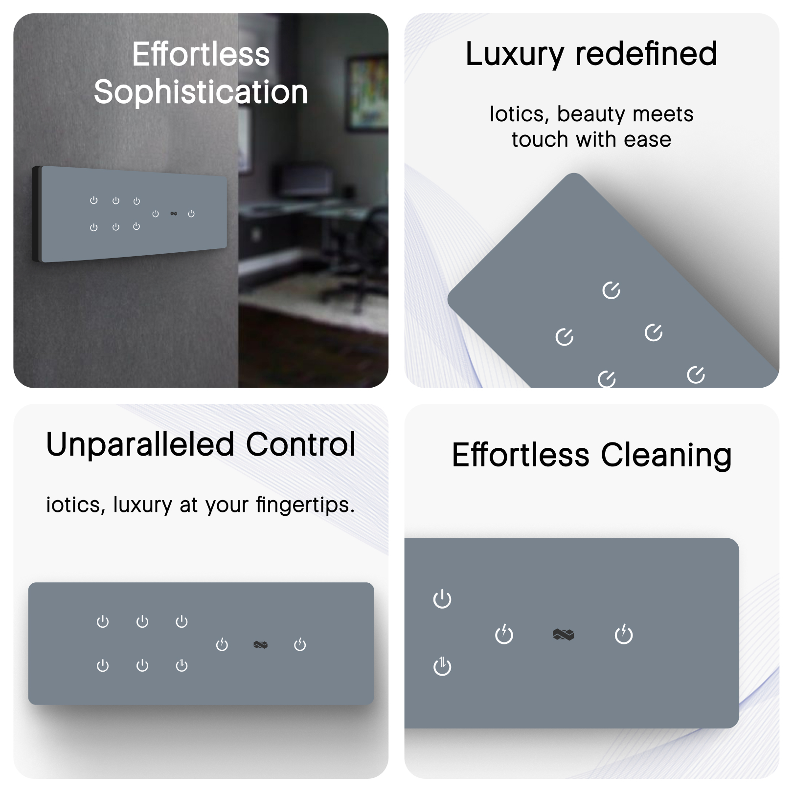 Iotics Smart Wifi Switch Board: 8 x Switch Module. Touch Control, Remote, App Control. Voice Control with Alexa & Assistant. Smart Touch Switch Board For Home Automation