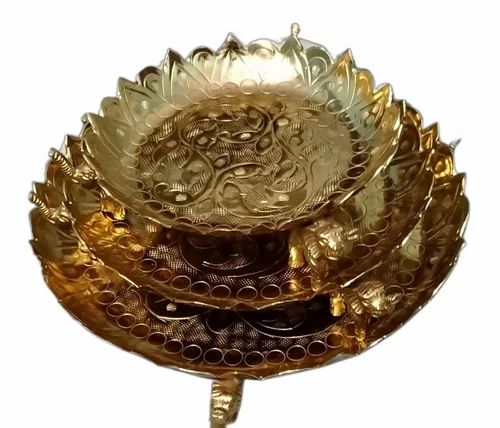 3 Layered Brass Pooja Thali